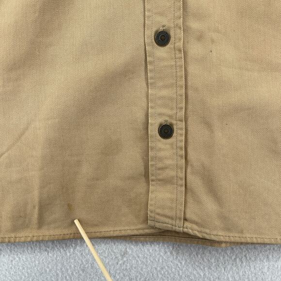 Vintage LEVIS Shirt Mens M Red Batwing Twill Button Up Utility Long Sleeve Brown - Picture 10 of 16